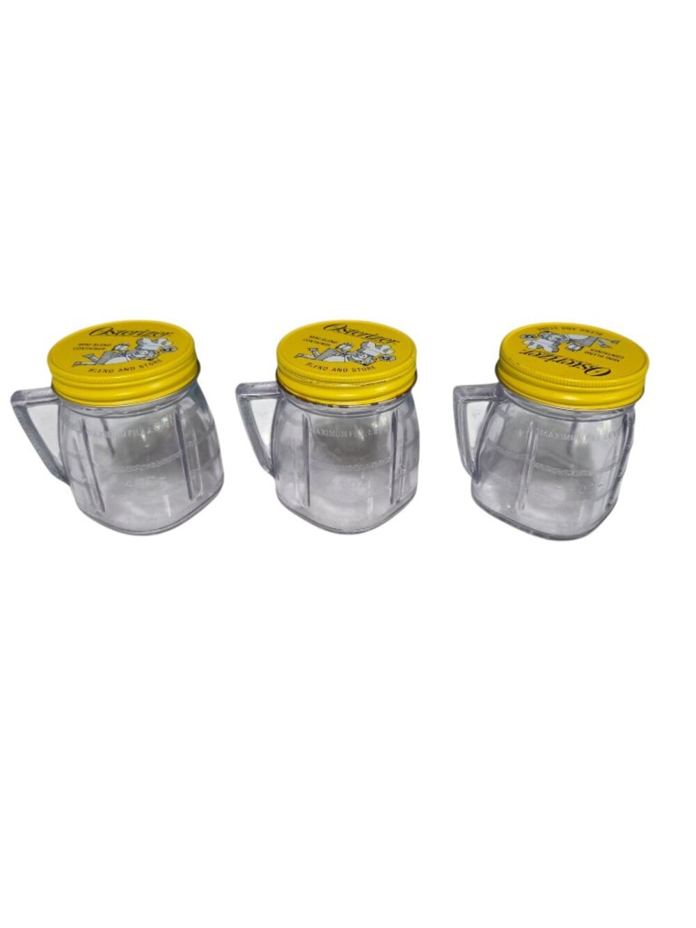 Vintage Osterizer Mini Blend Container Blend and Store‎ Blender Jar 8oz Set Of 3